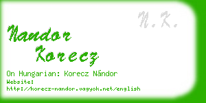 nandor korecz business card
