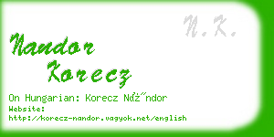 nandor korecz business card